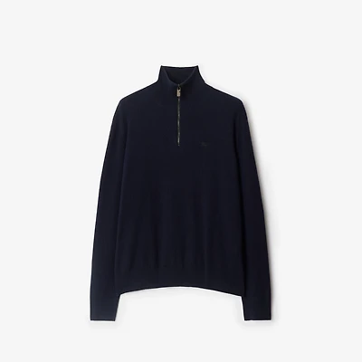 Cashmere Blend Half-zip Sweater in Navy - Men | Burberry® Official