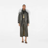 Bleached Cotton Parka in Oil - Women | Burberry® Official