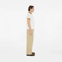 Logo Collar Cotton Polo Shirt in Chalk white - Men | Burberry® Official