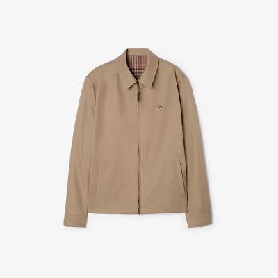 Reversible Tropical Gabardine Bloomsbury Harrington Jacket in Honey beige - Men, Wool | Burberry® Official