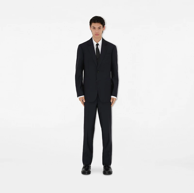 Wool Tailored Trousers in Navy - Men | Burberry® Official
