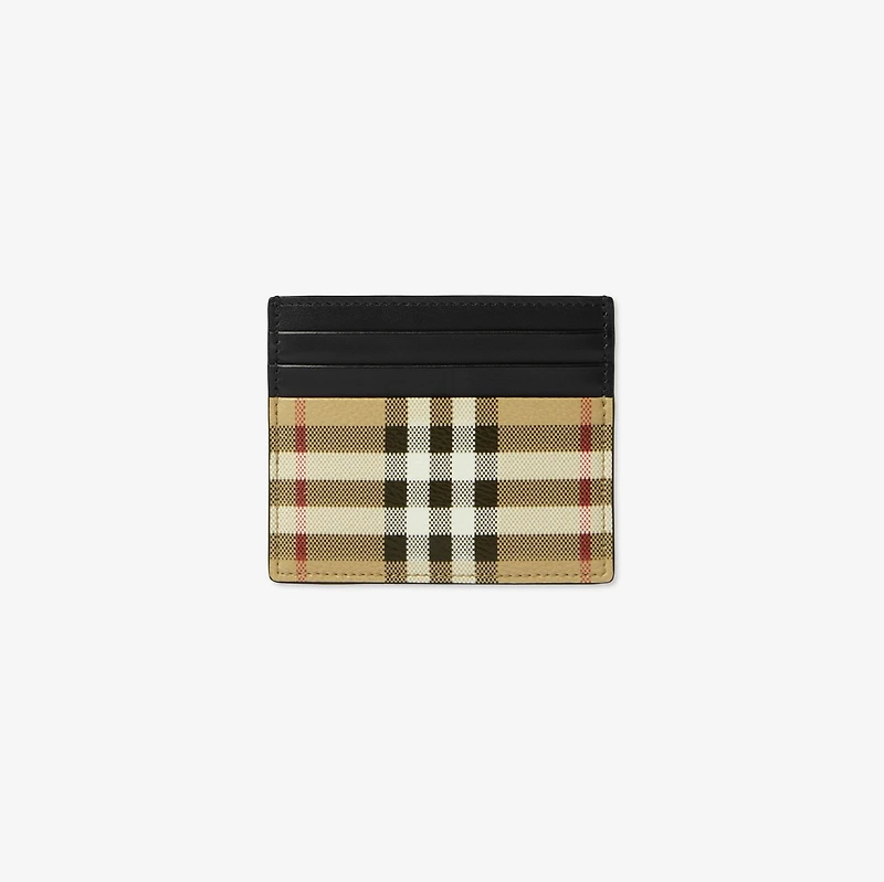 Tall Check Card Case in Archive beige - Men, Canvas | Burberry® Official