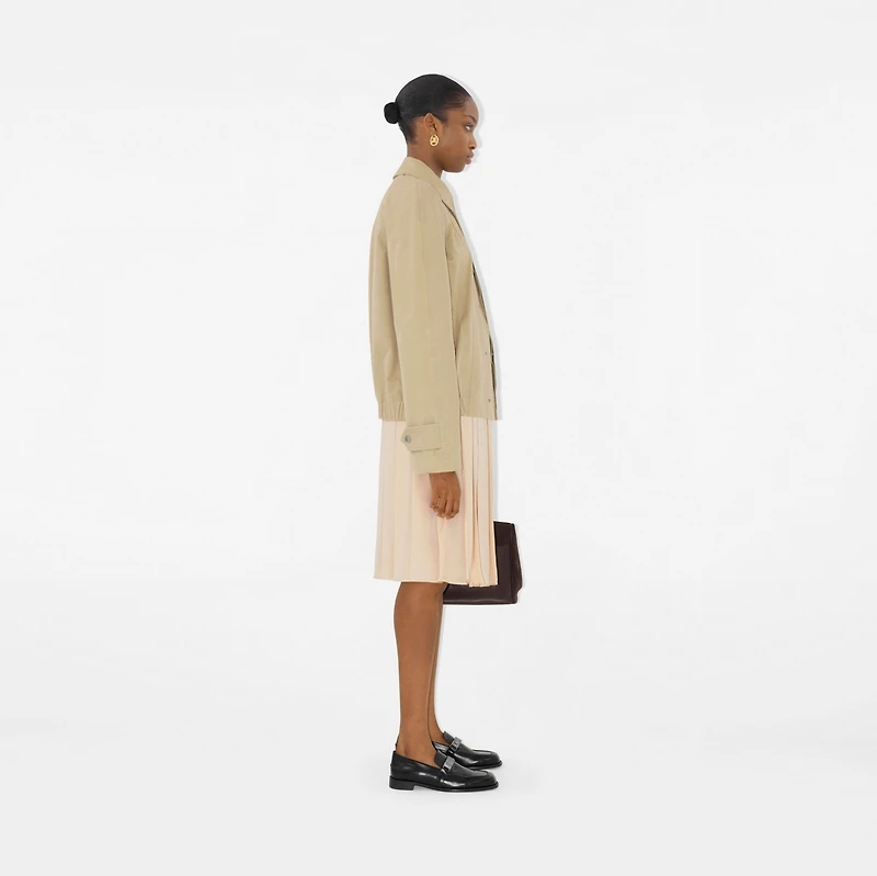 Pleated Silk Skirt in Pelican - Women | Burberry® Official