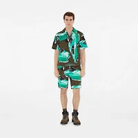 Car Cotton Poplin Shorts in Shale green - Men | Burberry® Official