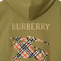 Cross Stitch EKD​ Cotton Zip Hoodie in Estate green - Men | Burberry® Official