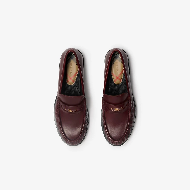 Leather Cadet Loafers in Fig - Women | Burberry® Official
