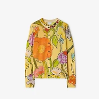 Highgrove Cascading Flowers Wool Cardigan in Yellow - Women | Burberry® Official