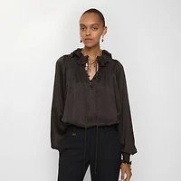 Geometric Silk Blouse in Hawk brown - Women | Burberry® Official
