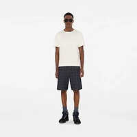 Check Trim Cotton T-shirt in Chalk white - Men | Burberry® Official