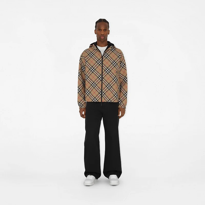 Reversible Check Jacket in Sand - Men | Burberry® Official