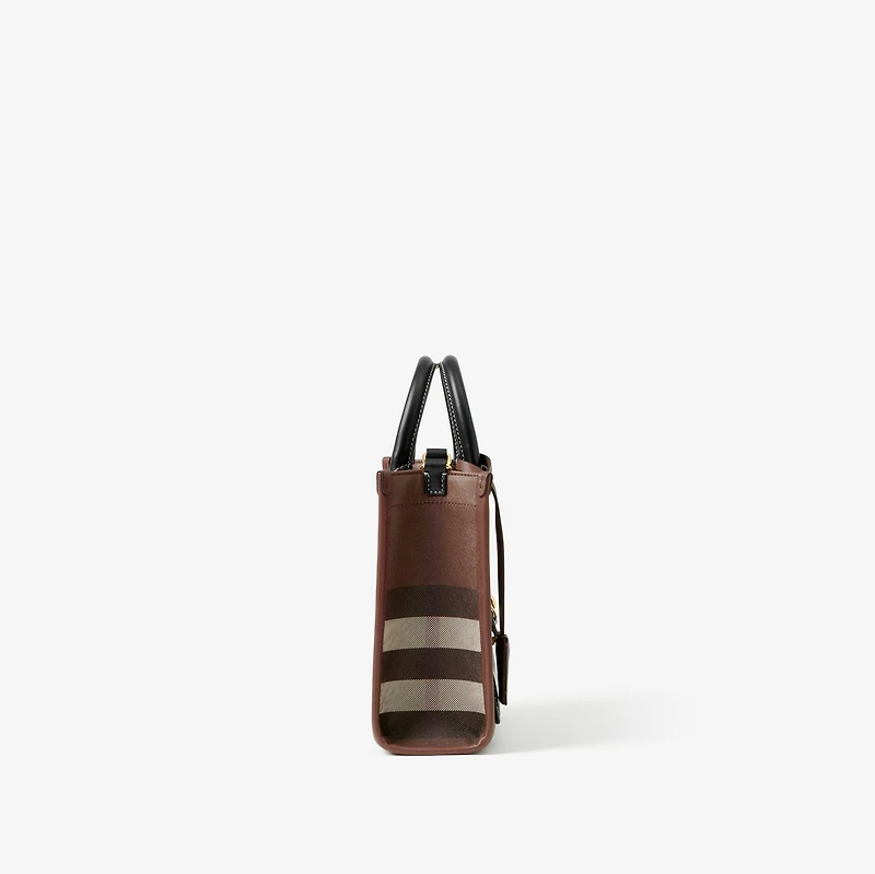 Mini Freya Tote in Dark birch brown - Women, Canvas | Burberry® Official