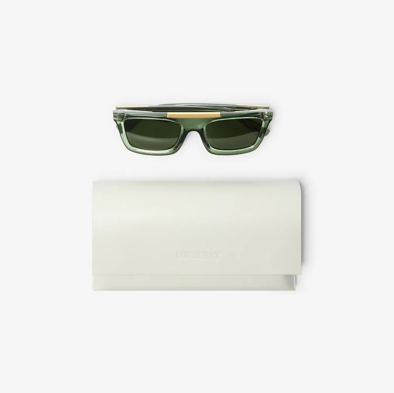Classic Rectangular Sunglasses​ in Khaki - Men | Burberry® Official