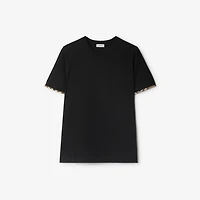 Check Trim Cotton T-shirt in