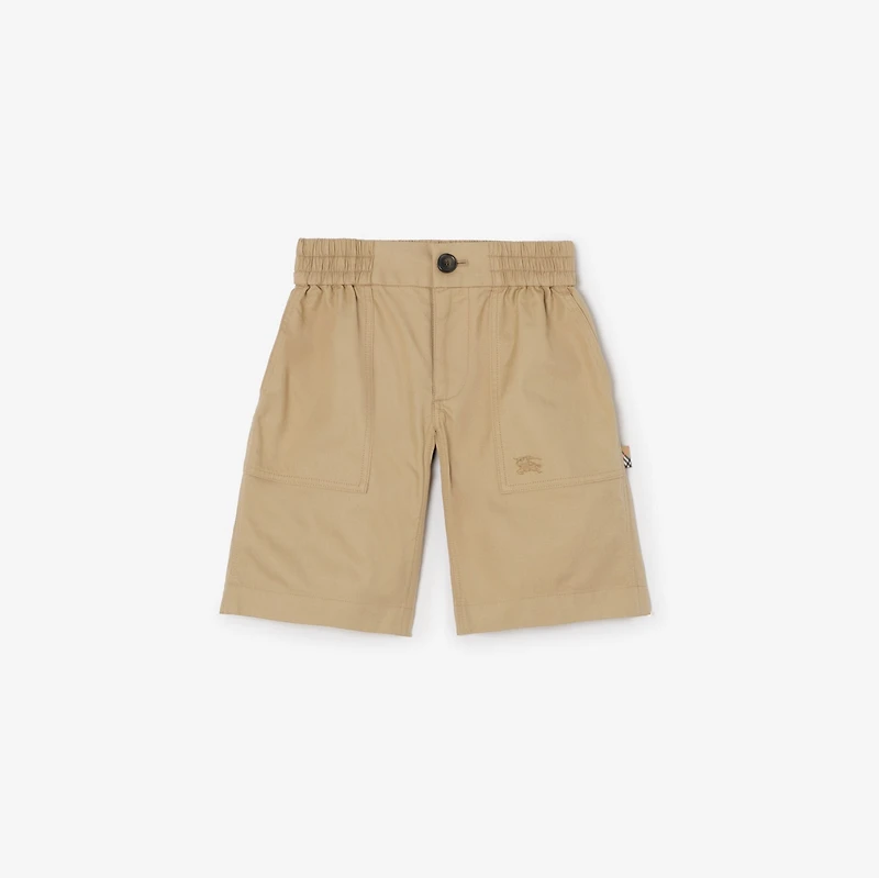 Cotton Twill Cargo Shorts in Sand beige | Burberry® Official