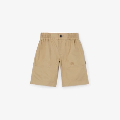 Cotton Twill Cargo Shorts in Sand beige | Burberry® Official