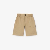 Cotton Twill Cargo Shorts in Sand beige | Burberry® Official