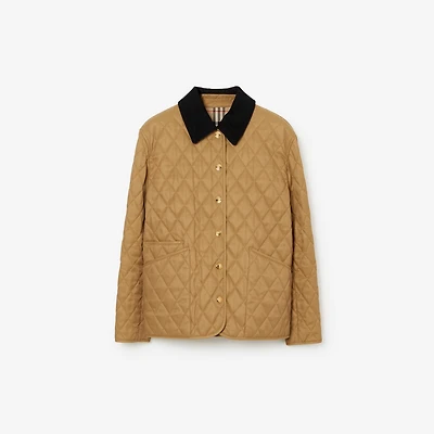 Quilted Barn Jacket in Camel - Women, Nylon | Burberry® Official