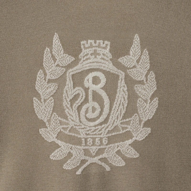 B Crest Wool Polo Shirt in Quill - Men | Burberry® Official