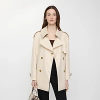 Short Tropical Gabardine Fitzrovia Trench Coat in Stone beige - Women | Burberry® Official