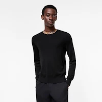 Check Trim Wool Sweater in Black - Men | Burberry® Official