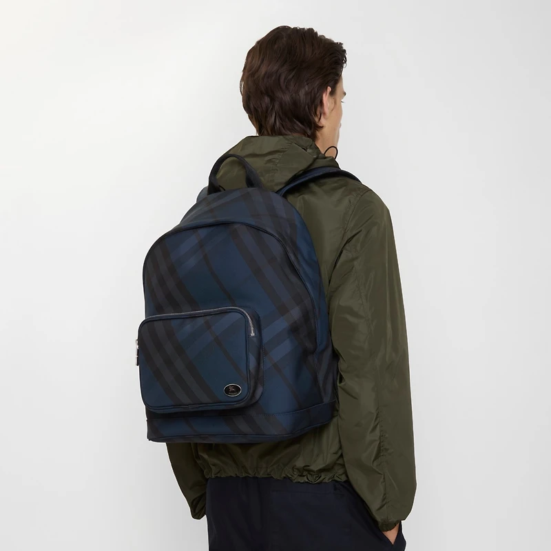 Grid Backpack in Navy - Men | Burberry® Official