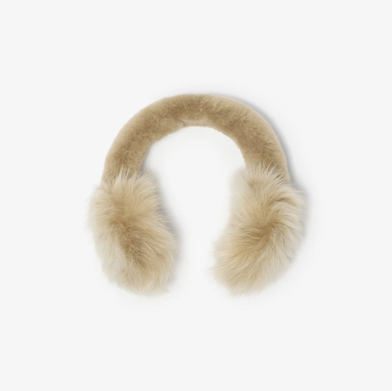 Shearling Earmuffs in Linden brown | Burberry® Official