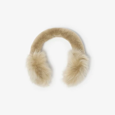 Shearling Earmuffs in Linden brown | Burberry® Official