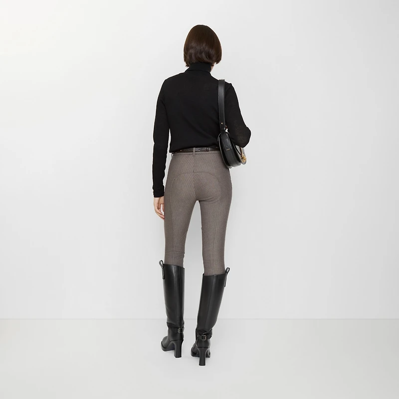 Herringbone Stretch Cotton Jodhpurs in Walnut brown/taupe beige - Women | Burberry® Official