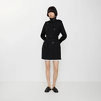 Short Kensington Heritage Trench Coat in Black - Women, Cotton Gabardine | Burberry® Official
