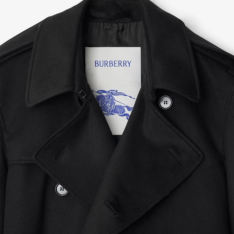 Mid-length Cashmere Trench Coat in Black - Men | Burberry® Official