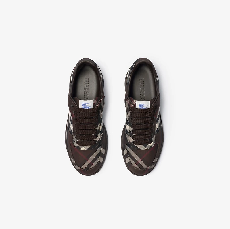 Check Terrace Sneakers in Mahogany red - Men | Burberry® Official