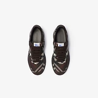 Check Terrace Sneakers in Mahogany red - Men | Burberry® Official