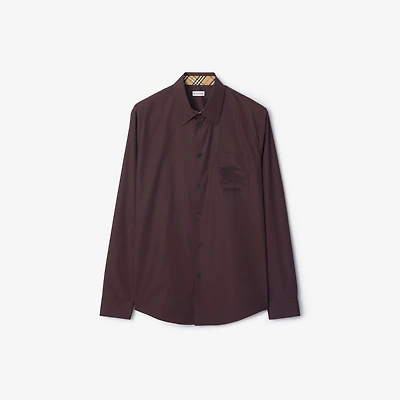 Regular Fit Cotton Poplin Shirt in Wine red - Men | Burberry® Official