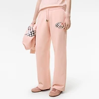Check Knight Stamp Cotton Track Pants in Compact pink - Women | Burberry® Official