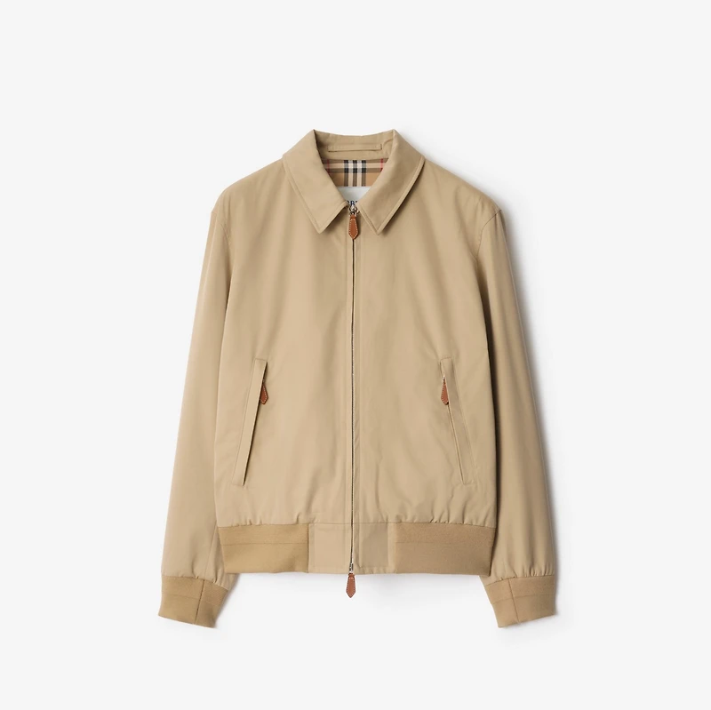 Gabardine Harrington Jacket in Honey beige - Men | Burberry® Official