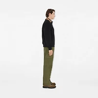 Check Collar Cotton Half-zip Sweatshirt in Black - Men | Burberry® Official