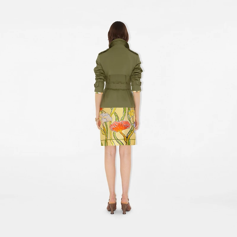 Highgrove Gabardine Trench Jacket in Wreath - Women, Cotton | Burberry® Official