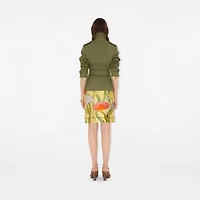 Highgrove Gabardine Trench Jacket in Wreath - Women, Cotton | Burberry® Official