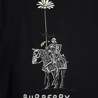 Knight Daisy Cotton T-shirt in Black | Burberry® Official