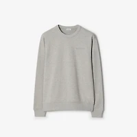 Logo Cotton Sweatshirt in Pale grey melange - Men | Burberry® Official
