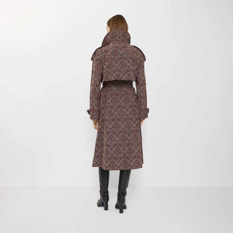 Long Baroque Viscose Blend Fitzrovia Trench Coat in Duchess red - Women | Burberry® Official