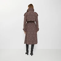 Long Baroque Viscose Blend Fitzrovia Trench Coat in Duchess red - Women | Burberry® Official