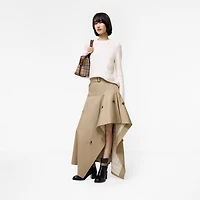 Gabardine Asymmetric Trench Skirt in Saltmarsh beige - Women | Burberry® Official