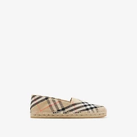 Check Mews Espadrilles​ in Sand - Women, Linen | Burberry® Official