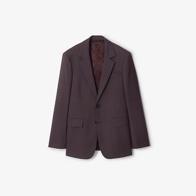 Wool Tailored Jacket in Wine red melange - Men | Burberry® Official