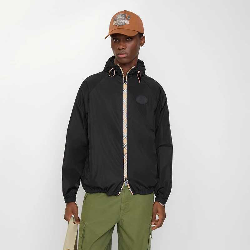 Nylon Clapton Hooded Jacket in Black - Men | Burberry® Official