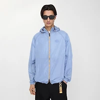 Checker-tape Nylon Hooded Jacket in Cornflower blue - Men | Burberry® Official