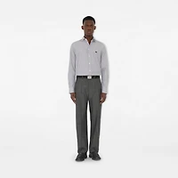 Regular Fit Striped Cotton Shirt in Black/white - Men | Burberry® Official