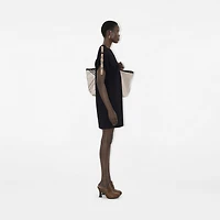 Check Trim Cotton T-shirt Dress in Black - Women | Burberry® Official