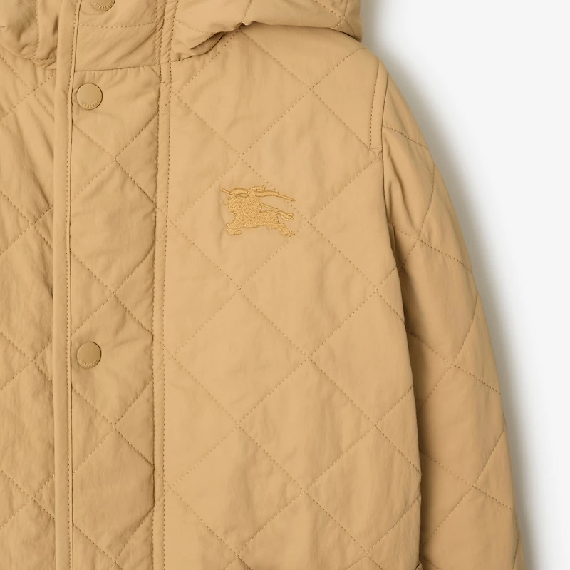 Quilted Nylon Hooded Coat in Buff | Burberry® Official